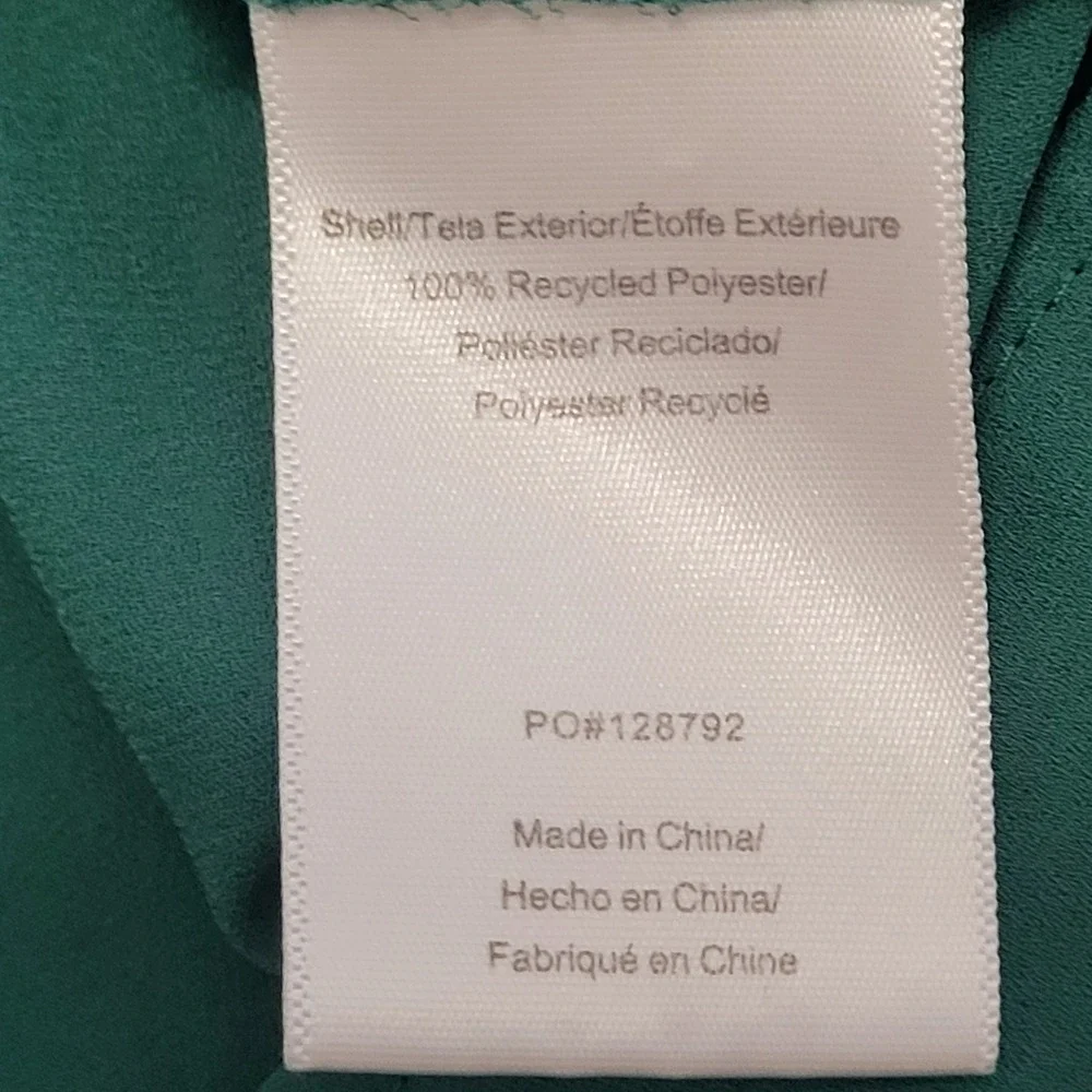 ModCloth Womens Emerald Green Tie Neck Flutter Sleeve Blouse Medium Retro Top - Picture 5 of 6